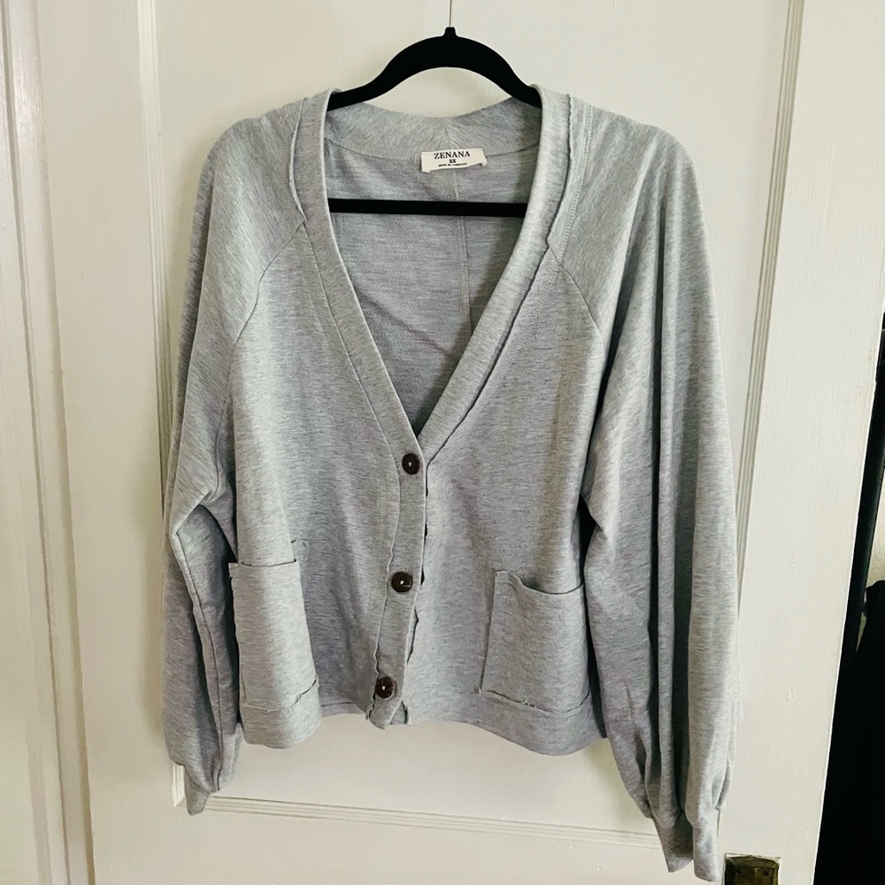 SOFT GREY CROPPED CARDI